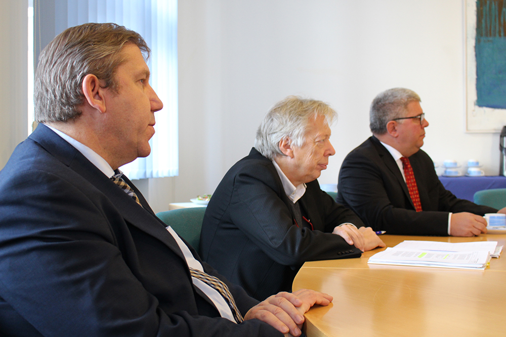 From left to right: MP Andreas Schwarz, MP Dr. Ernst Dieter Rossmann, and Wolfgang Metzner, Third Mayor of the City of Bamberg